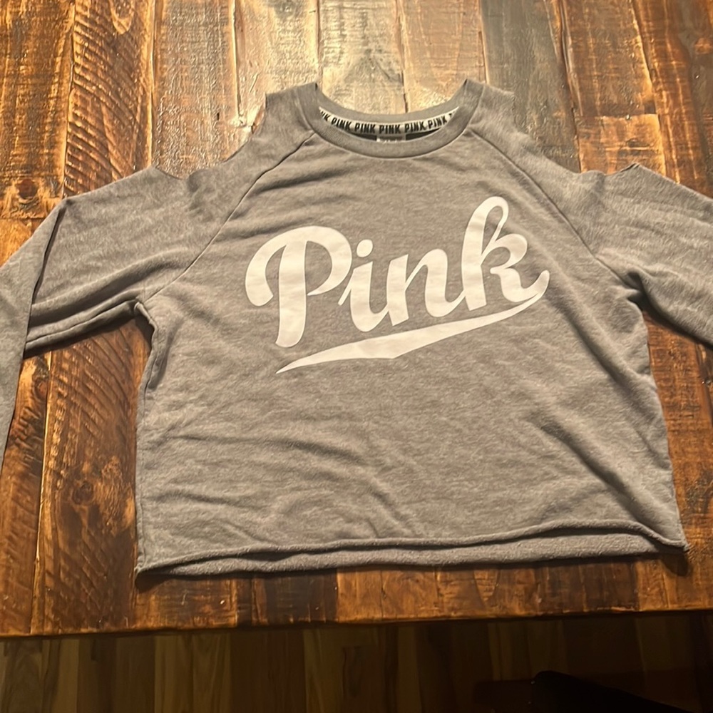 PINK crew neck with shoulder cut outs